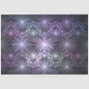 Papier Mousseline Lit de fleurs tendance brillant art fractal abstra