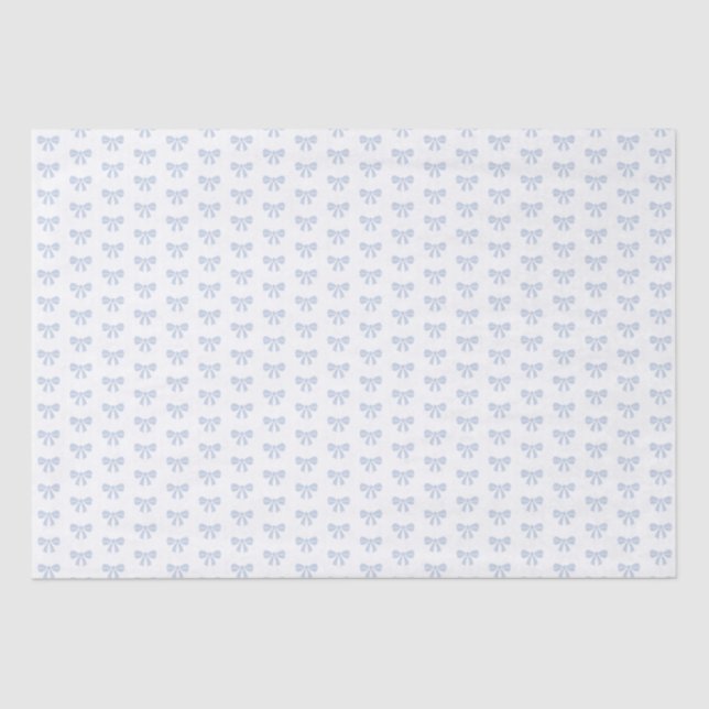 Papier Mousseline Little Blue Bow Baby shower garçon Anniversaire (Recto)