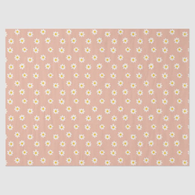 Papier Mousseline Little Daisies - dusty apricot  (Recto)