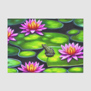 Papier Mousseline Little Frog on Lily Pad