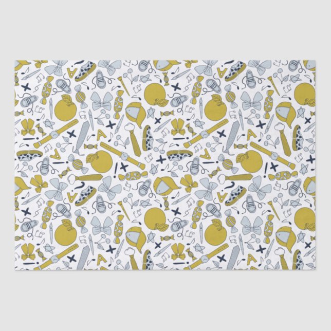 Papier Mousseline Little Funny School Things (Recto)