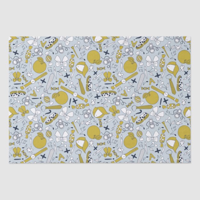 Papier Mousseline Little Funny School Things (Recto)