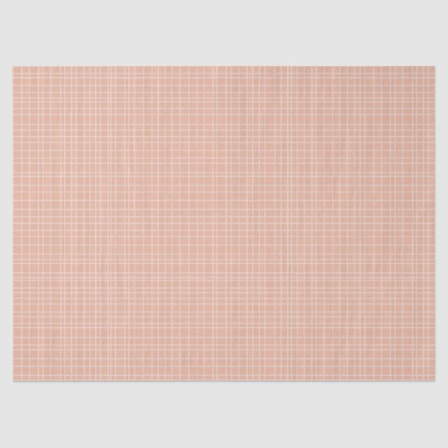 Papier Mousseline Little One Hand Drawn Grid - dusty apricot (Recto)