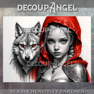 Papier Mousseline Little Red et Wolf #1 Découpage