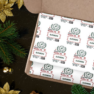 Papier Mousseline Livraison père Noël Express Pour (Nom Personnalisé