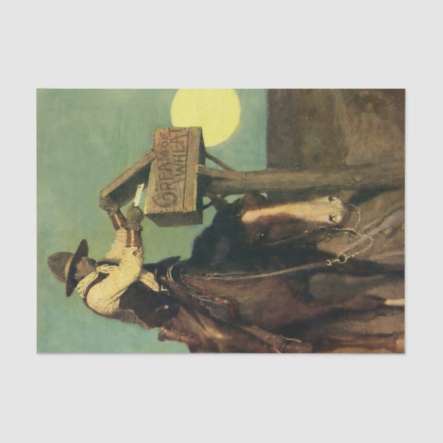 Papier Mousseline "Livraison rurale" Western Art par NC Wyeth (Recto)