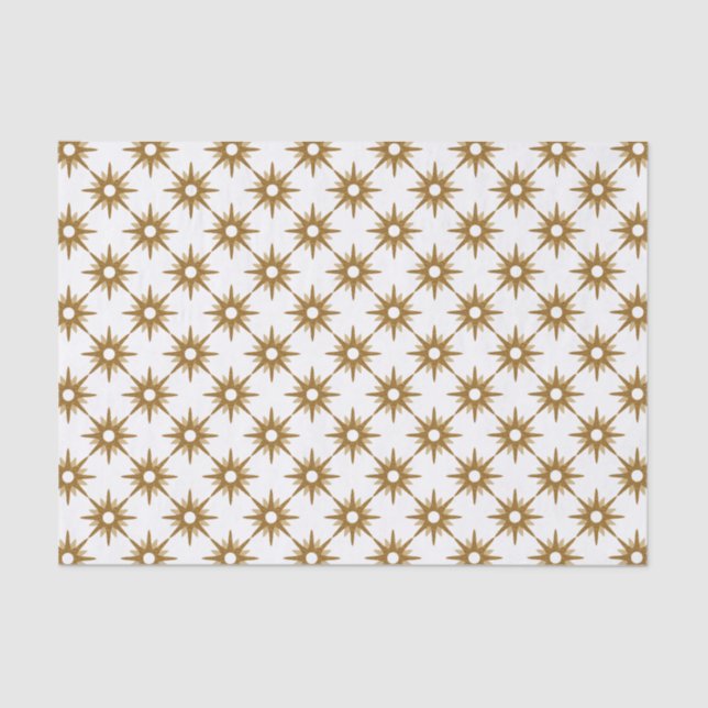 Papier Mousseline Livre blanc Motif des étoiles d'or rustique (Recto)