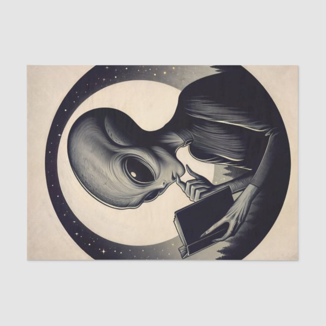 Papier Mousseline Livre de lecture Alien Art Vintage (Recto)