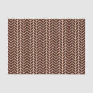 Papier Mousseline Livre de tissus de Chevron - Blanc sur le Brown