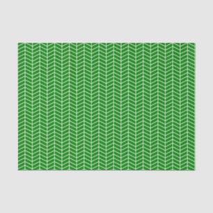 Papier Mousseline Livre de tissus de Chevron - Blanc sur vert