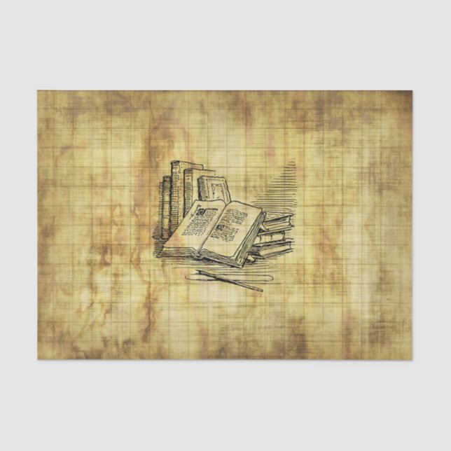 Papier Mousseline Livres vintages (Recto)