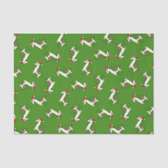 Papier Mousseline Llama Cute Drôle Noël Vacances (Recto)