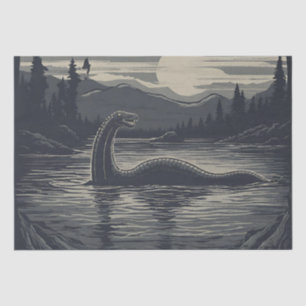 Papier Mousseline Lochness Nessie Cryptid Decoupage