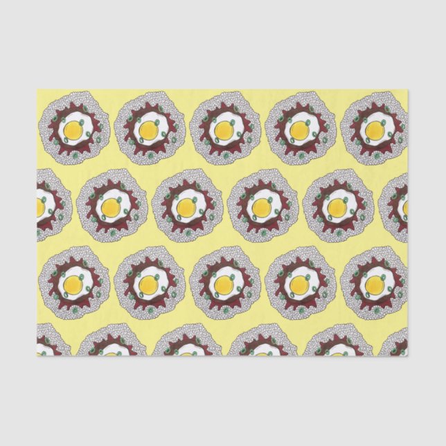 Papier Mousseline Loco Moco Cuisine hawaïenne Nourriture Riz Hamburg (Recto)