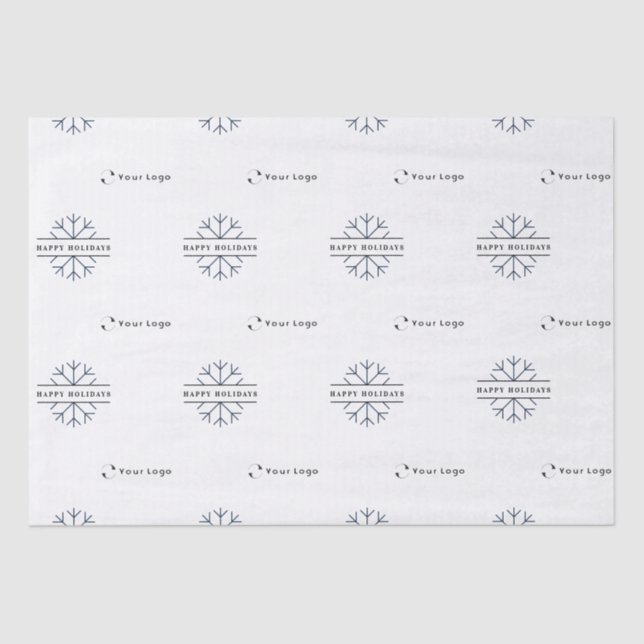 Papier Mousseline Logo d'affaires White Christmas Snowflake (Recto)