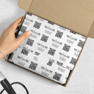 Papier Mousseline Logo de code QR personnalisé Packaging d'entrepris