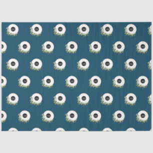 Papier Mousseline Logo de l'entreprise Blue Modern Wreath