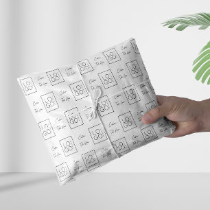 Papier Mousseline Logo et texte de script de l'entreprise Carré pers