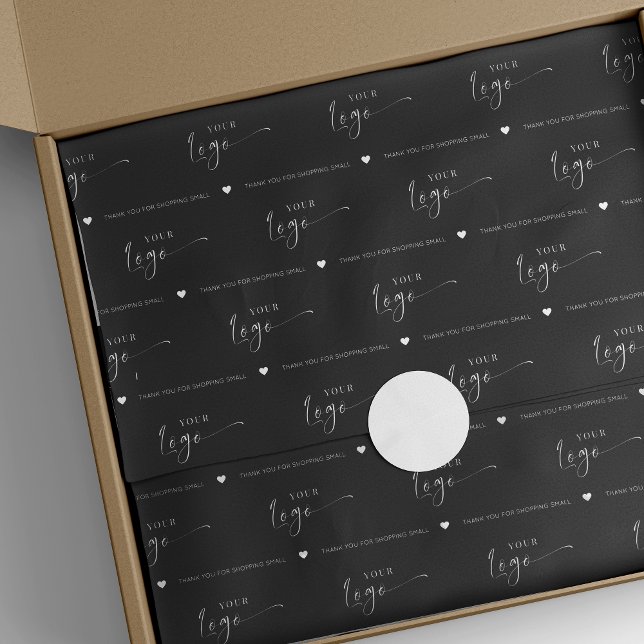 Papier Mousseline Logo minimum de marque personnalisée (Custom branded tissue paper with your logo and custom text)