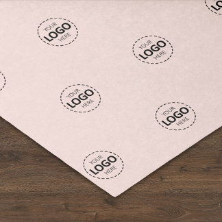 Papier Mousseline Logo Personnalisé Motif rose pâle Promotionnel