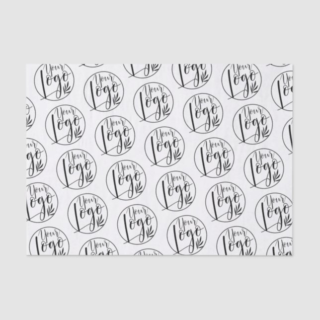 Papier Mousseline Logo professionnel marque noir blanc motif (Recto)