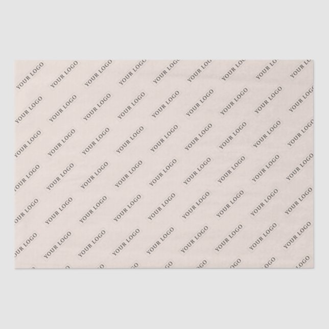 Papier Mousseline Logo Simple Beige Minimal Personnalisé (Recto)
