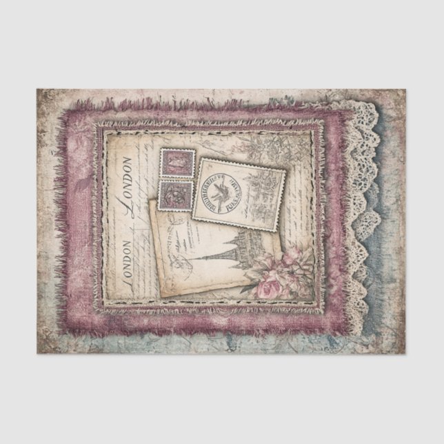 Papier Mousseline Londres & Lace Decoupage (Recto)