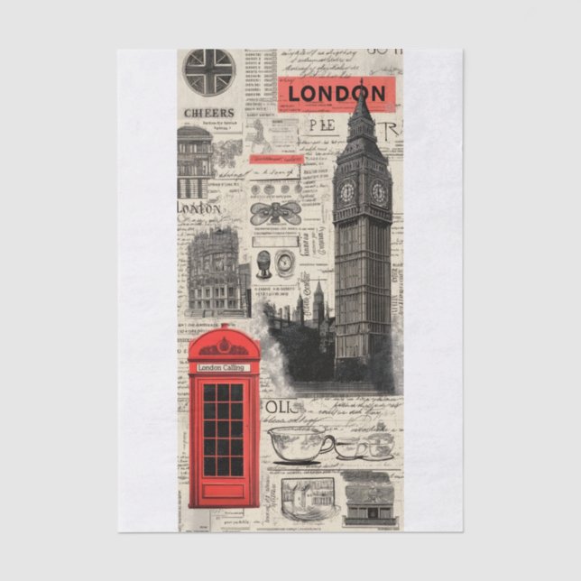 Papier Mousseline Londres vintage (Recto)