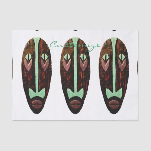 Papier Mousseline Long Tonnerre de Masque Tiki (Recto)