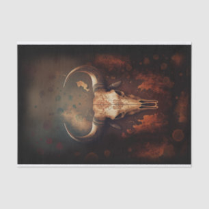 Papier Mousseline Longhorn Crâne de vache rustique