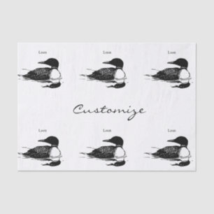 Papier Mousseline Loon Swimming Bird Art Thunder_Cove