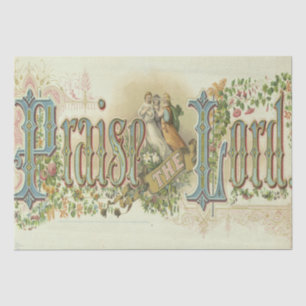 Papier Mousseline Louange au Seigneur Art Chrétien Vintage