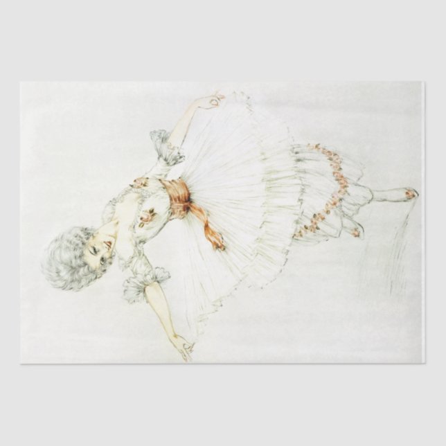 Papier Mousseline Louis Icart Femme Vintage Marie Antoinette (Recto)