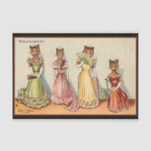 Louis Wain Wallflower Girl Cats