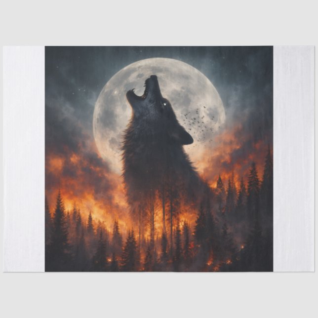 Papier Mousseline Loup de Feu (Recto)