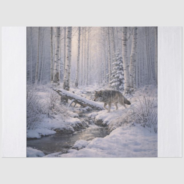 Papier Mousseline Loup de forêt (Recto)
