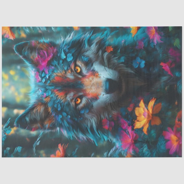 Papier Mousseline Loup Fantastique (Recto)