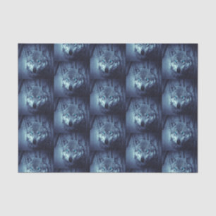 Papier Mousseline Loup sauvage magique aux yeux bleus Extraordinaire