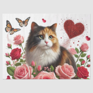 Papier Mousseline Love Calico Cats Saint Valentin