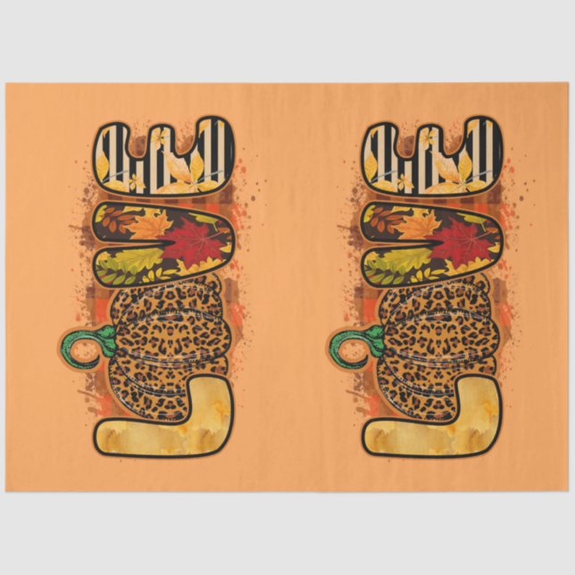 Papier Mousseline Love Citrouille Personnaliser d'automne Couleur Ti (Recto)