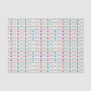 Papier Mousseline LOVE est LOVE égalité citation dans les couleurs a