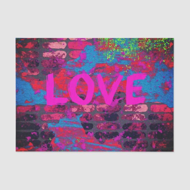 Papier Mousseline Love Graffiti Tissue Paper (Recto)