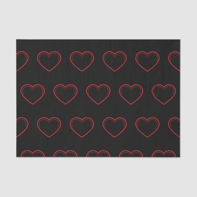 Papier Mousseline Love Heart Red Valentine's (Recto)