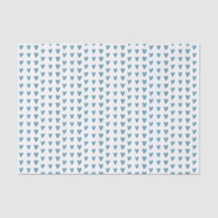 Papier Mousseline Love Hearts Blue Watercolor Motif Party