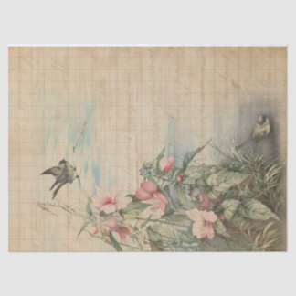 Papier Mousseline Love Letter with Hibiscus Decoupage | Tissue Paper