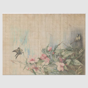 Papier Mousseline Love Letter with Hibiscus Decoupage Tissue Paper