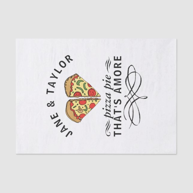 Papier Mousseline Love Pizza Couples Noms (Recto)