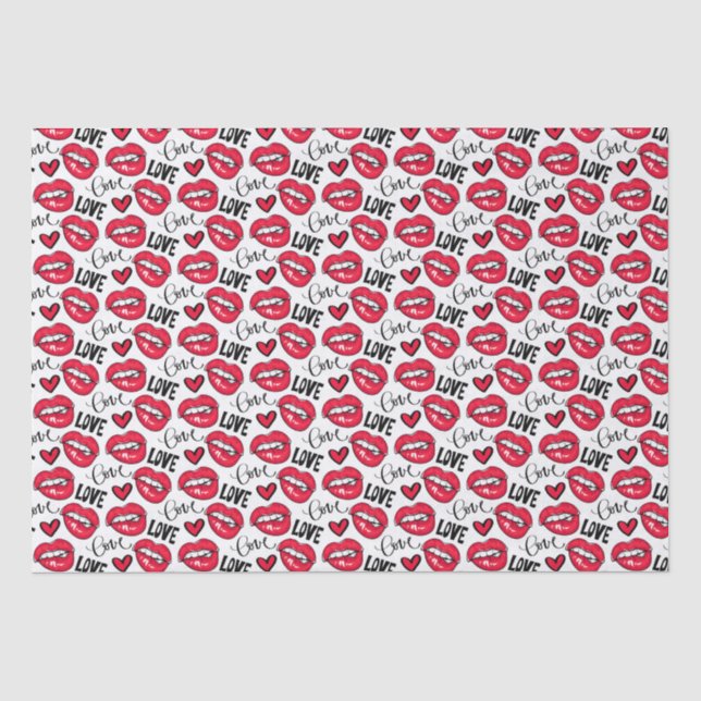 Papier Mousseline Love Red Lips (Recto)