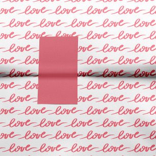 Papier Mousseline Love Text Motif Pink Valentine's Day