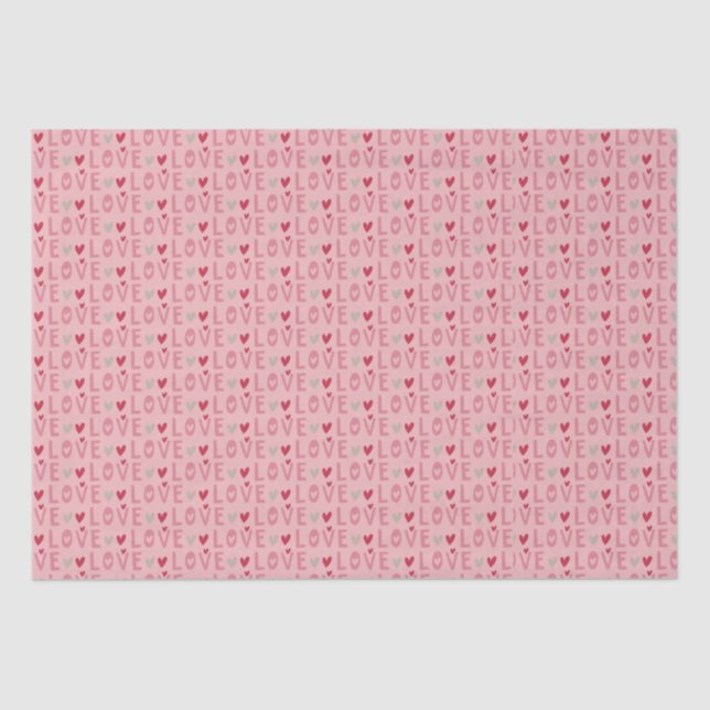 Papier Mousseline Love Valentine Day Hearts (Recto)